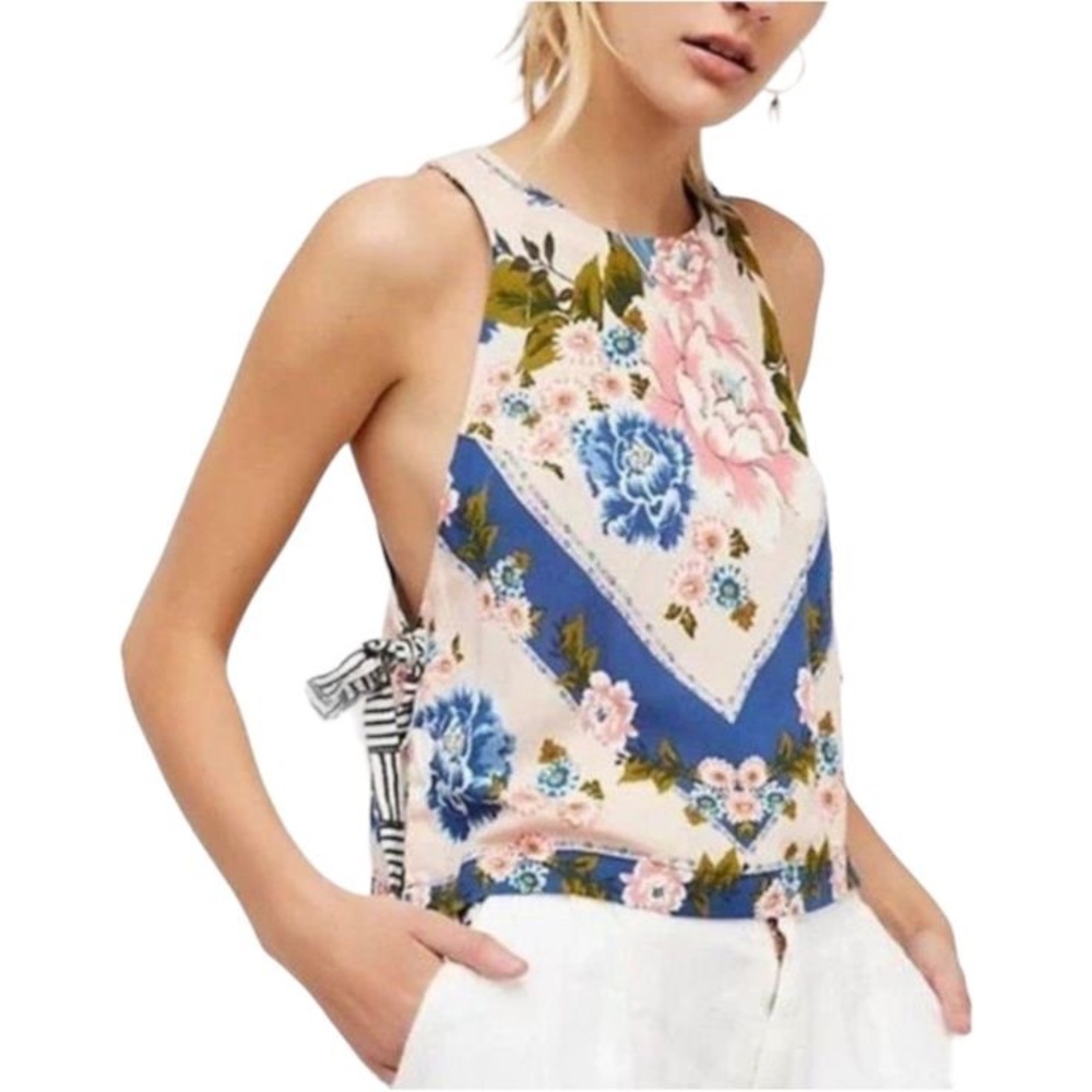 FP Movement by Free People Floral Tank Top - Blue and Pink